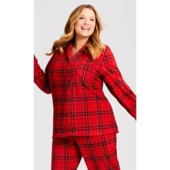 Women's Plus Size Fleece Check Sleep Top - Red | AVENUE 11 Women's Plus Size Fleece Check Sleep Top - Red | AVENUE -Women Clothing Shop GUEST 00e45688 0ef9 4aba b30f acdb25d15714