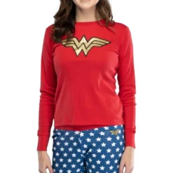 Intimo Womens Wonder Woman Glitter Logo Pajama Set