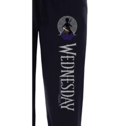 Wednesday Womens' TV Show Series Title Logo Character Sleep Pajama Pants Black