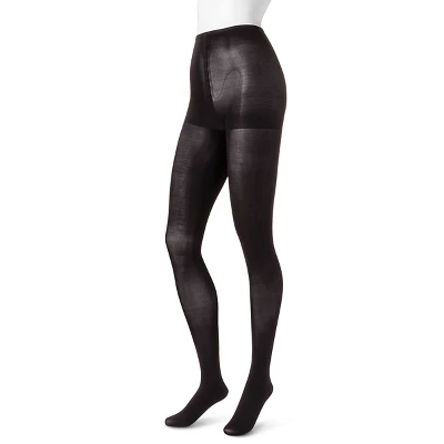 Hanes Premium Women's 2pk Opaque Tights - Black 1 Hanes Premium Women's 2pk Opaque Tights - Black