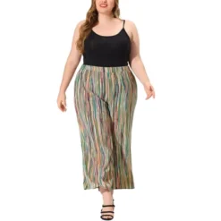 Agnes Orinda Women's Plus Size Boho Palazzo Lounge Wide Leg Pants With Elastic Waist And Stripe -Women Clothing Shop GUEST 0242a5d8 80bb 4fc5 9afe eb56d2548254