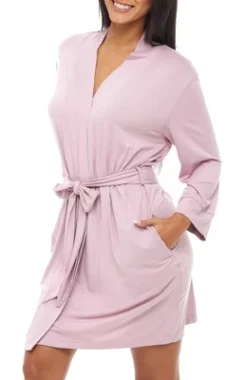 Women's Classic Soft Knit Short Lounge Robe With Pockets -Women Clothing Shop GUEST 0308c40f cdb6 4355 bf8c cf0403d79092