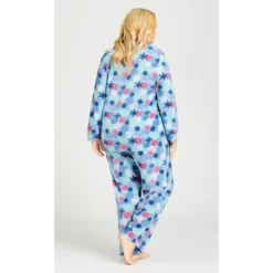 Women's Plus Size Snowflake Button Fleece Sleep Top - Blue | AVENUE -Women Clothing Shop GUEST 03159a8f 4782 492a a2be 2202bbdddfca