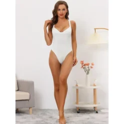 Allegra K Women's Deep V Neck Tummy Control Full Leotard Jumpsuits -Women Clothing Shop GUEST 0511ab2e 71ad 45f5 8cd2 2072ac771596