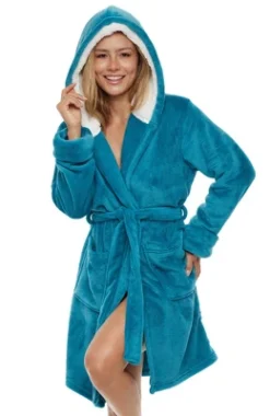 Women's Classic Plush Hooded Robe, Short Fleece Bathrobe With Hood 19 Women's Classic Plush Hooded Robe, Short Fleece Bathrobe With Hood -Women Clothing Shop GUEST 054ae269 9ed7 4f6b 8586 35614fac9538