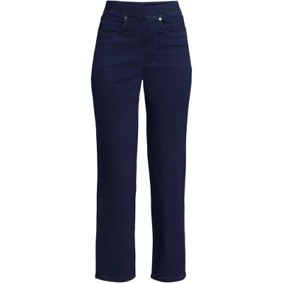 Lands' End Women's Starfish High Rise Pull On Knit Denim Straight Crop Jeans 3 Lands' End Women's Starfish High Rise Pull On Knit Denim Straight Crop Jeans - Image 3