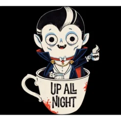 Women's Design By Humans Dracula And Coffee By Ppmid Racerback Tank Top