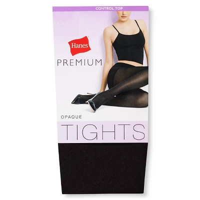 Hanes Premium Women's 2pk Opaque Tights - Black 2 Hanes Premium Women's 2pk Opaque Tights - Black - Image 2