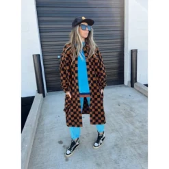 Women's Ascot + Hart Checkered Graphic Shacket - Brown -Women Clothing Shop GUEST 0c2dcbfd 5244 4b1c 8e7a 1b81c4e9b3eb