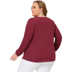 Agnes Orinda Women's Plus Size Office Fashion Long Sleeves Ribbon Front Chiffon Top -Women Clothing Shop GUEST 0d7d4341 4d73 4a85 82b8 4819a31e740d