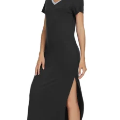 Cheibear Womens Sleepwear Long Pajama Dress With Side Slit Nightshirt Lounge Nightgown -Women Clothing Shop GUEST 11b2d023 a066 43b9 b7b8 1eb644f6e050