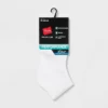 Hanes Performance Women's Extended Size Cushioned 6pk Ankle Athletic Socks - White 8-12
