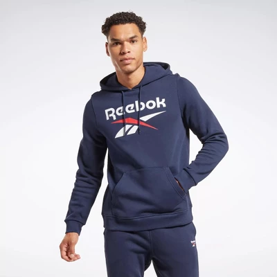 Reebok Identity Fleece Stacked Logo Pullover Hoodie Mens 8 Reebok Identity Fleece Stacked Logo Pullover Hoodie Mens - Image 8