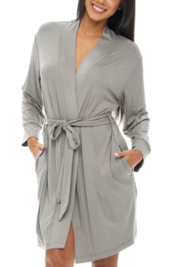 Women's Classic Soft Knit Short Lounge Robe With Pockets -Women Clothing Shop GUEST 13e7db15 58d1 4036 ad3d 4db7c850b5a9