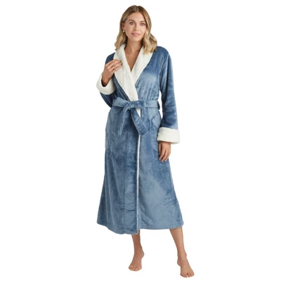 Softies Plush Faux Shearling Robe With Contrast Trim 5 Softies Plush Faux Shearling Robe With Contrast Trim - Image 5