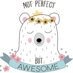 Design By Humans Not Perfect But Awesome Polar Bear By Tank Top