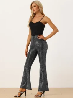 Allegra K Sequin Pants For Women's Sparkle Bell Bottoms Stretch Shiny Flare Pants -Women Clothing Shop GUEST 192f0e19 20c4 456b a8d4 8ab2ac694141