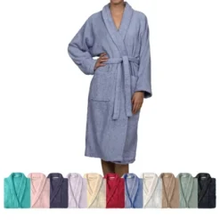 100% Cotton Ultra-Soft Terry Adult Unisex Lightweight Luxury Bathrobe By Blue Nile Mills -Women Clothing Shop GUEST 196aa1bf 6fbb 47d1 bd1c 8be8c3b6b880