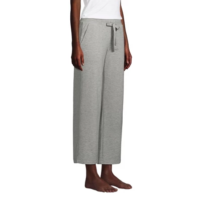 Lands' End Women's Lounge Mid Rise Wide Leg Crop Pajama Pants 2 Lands' End Women's Lounge Mid Rise Wide Leg Crop Pajama Pants - Image 2