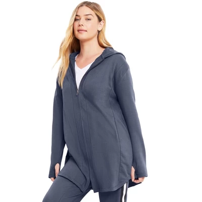 June + Vie By Roaman's Women’s Plus Size Zip-Up French Terry Hoodie 7 June + Vie By Roaman's Women’s Plus Size Zip-Up French Terry Hoodie - Image 7