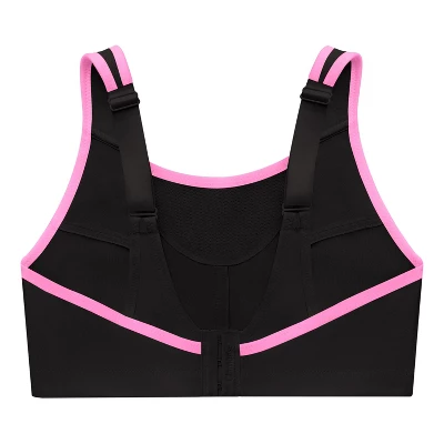 Glamorise Womens No-Bounce Camisole Sports Wirefree Bra 1066 Black/Pink 4 Glamorise Womens No-Bounce Camisole Sports Wirefree Bra 1066 Black/Pink - Image 4