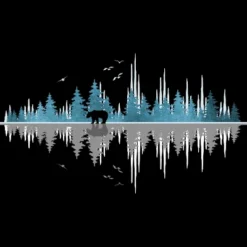 Junior's Design By Humans The Sounds Of Nature - Music Sound Wave By NomAdartStudio T-Shirt