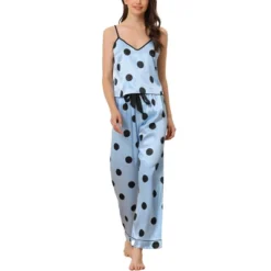 Cheibear Women's Pajama Party Satin Silky Summer Camisole Cami Pants Sets -Women Clothing Shop GUEST 1e067f04 ad6c 451f 8212 2ab482820957