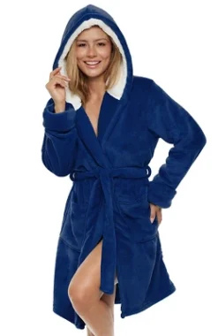 Women's Classic Plush Hooded Robe, Short Fleece Bathrobe With Hood 21 Women's Classic Plush Hooded Robe, Short Fleece Bathrobe With Hood -Women Clothing Shop GUEST 1f7fffb5 82fc 4028 ad21 66bdc31d4fc5