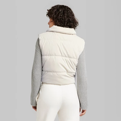 Women's Matte Cropped Puffer Vest - Wild Fable™ 2 Women's Matte Cropped Puffer Vest - Wild Fable™ - Image 2