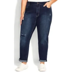 Women's Plus Size Girlfriend Rip Jean Dark Wash - Average | AVENUE 20 Women's Plus Size Girlfriend Rip Jean Dark Wash - Average | AVENUE -Women Clothing Shop GUEST 24fc11c8 159d 45c9 96fc 4b14d8ff8e09