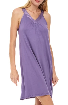 Women's Soft Knit Sleeveless Night Shirt Nightgown Pajama Top V Neck Racerback 12 Women's Soft Knit Sleeveless Night Shirt Nightgown Pajama Top V Neck Racerback - Image 12