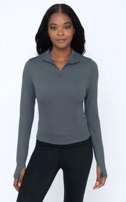 Yogalicious Womens Lux Crosstrain Everyday Half Zip Jacket With Thumbholes 6 Yogalicious Womens Lux Crosstrain Everyday Half Zip Jacket With Thumbholes - Image 6