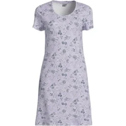 Lands' End Women's Cotton Short Sleeve Knee Length Nightgown -Women Clothing Shop GUEST 292f665d d05c 423e 8f8e de7ecee64601