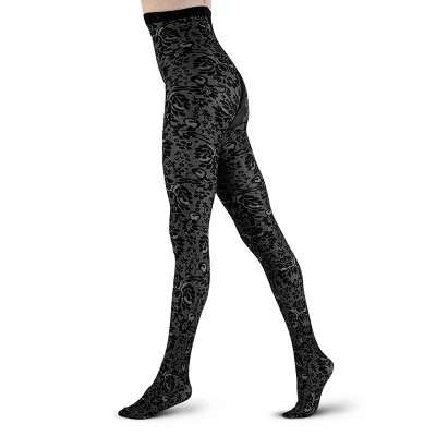 LECHERY Women's Velvety Silky Floral Tights 3 LECHERY Women's Velvety Silky Floral Tights - Image 3
