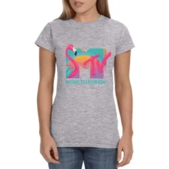MTV Womens' Music Television Vaporwave Flamingo Icon '80s Crewneck T-Shirt Grey 5 MTV Womens' Music Television Vaporwave Flamingo Icon '80s Crewneck T-Shirt Grey -Women Clothing Shop GUEST 2baba06a 722b 41e0 aabc 97e97c767334