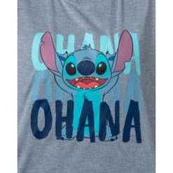 Disney Women's Lilo & Stitch Ohana Jogger Sleep Pajama Set For Adults Grey