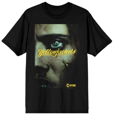 Yellowjackets Face & Logo Crew Neck Short Sleeve Black Women's T-shirt 3 Yellowjackets Face & Logo Crew Neck Short Sleeve Black Women's T-shirt - Image 3