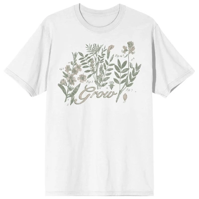 Bioworld Vintage Botanical Grow Crew Neck Short Sleeve White Adult T-shirt 6 Bioworld Vintage Botanical Grow Crew Neck Short Sleeve White Adult T-shirt - Image 6