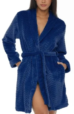 Women's Warm Soft Plush Fleece Bathrobe, Knee Length Robe, Chevrons -Women Clothing Shop GUEST 3bbf85b6 83e4 42bb 8bdd eb6ae91faf32