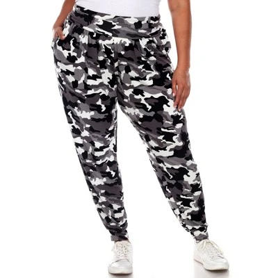 Plus Size Camo Harem Pants - White Mark 1 Plus Size Camo Harem Pants - White Mark