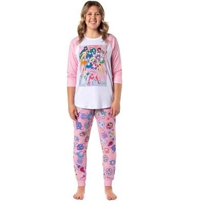 Sailor Moon Merch Women's Character Poster Raglan Jogger Pajama Set 6 Sailor Moon Merch Women's Character Poster Raglan Jogger Pajama Set - Image 6