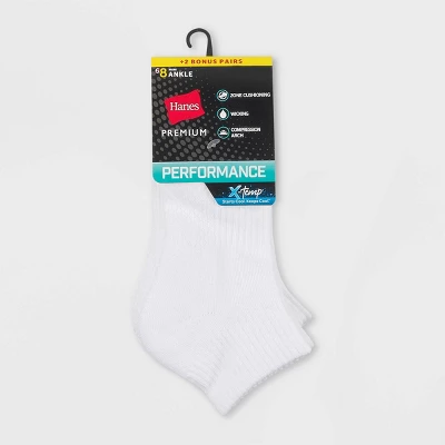 Hanes Premium Performance Women's Cushioned 6+2 Bonus Pack Ankle Athletic Socks White 5-9 1 Hanes Premium Performance Women's Cushioned 6+2 Bonus Pack Ankle Athletic Socks White 5-9