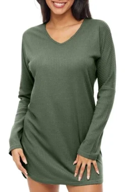 Women's Soft Ribbed Waffle Rib Knit Night Shirt, Oversized Sweater Top Sleep Shirt, Pajamas 23 Women's Soft Ribbed Waffle Rib Knit Night Shirt, Oversized Sweater Top Sleep Shirt, Pajamas -Women Clothing Shop GUEST 4d32bedb 28e9 44c0 9190 4460b3dd8ec5