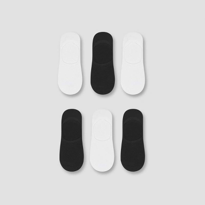 Hanes Performance Women's Extended Size Lightweight 6pk Liner Athletic Socks - Black/White 8-12 2 Hanes Performance Women's Extended Size Lightweight 6pk Liner Athletic Socks - Black/White 8-12 - Image 2