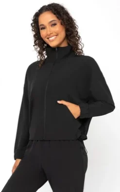 90 Degree By Reflex Womens Citylite Full Zip Jacket With Front Pockets And Side Bungee Cords