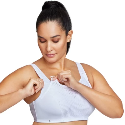 Glamorise Womens Custom Control Sports Wirefree Bra 1166 White 2 Glamorise Womens Custom Control Sports Wirefree Bra 1166 White - Image 2