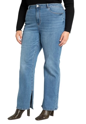 ELOQUII Women’s Plus Size Classic Fit Split Inseam Hem Straight Leg Jean 2 ELOQUII Women’s Plus Size Classic Fit Split Inseam Hem Straight Leg Jean - Image 2