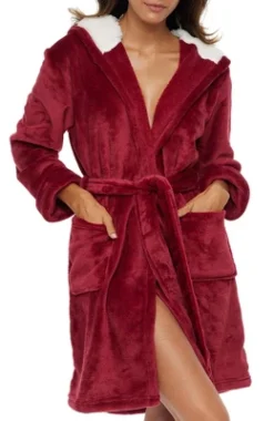Women's Classic Plush Hooded Robe, Short Fleece Bathrobe With Hood 15 Women's Classic Plush Hooded Robe, Short Fleece Bathrobe With Hood -Women Clothing Shop GUEST 59147fbd 192a 45a7 a415 715ef0d014a3