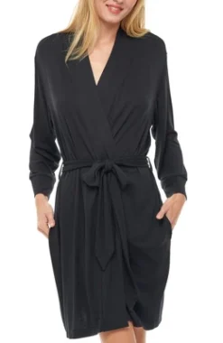 Women's Classic Soft Knit Short Lounge Robe With Pockets -Women Clothing Shop GUEST 5a9f27c2 f97d 4f47 b604 c3515914fa98