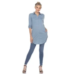 Women's Stretchy Button-Down Tunic - White Mark 17 Women's Stretchy Button-Down Tunic - White Mark -Women Clothing Shop GUEST 5d98c3cc a633 4919 9675 4f2d3eaa5e35